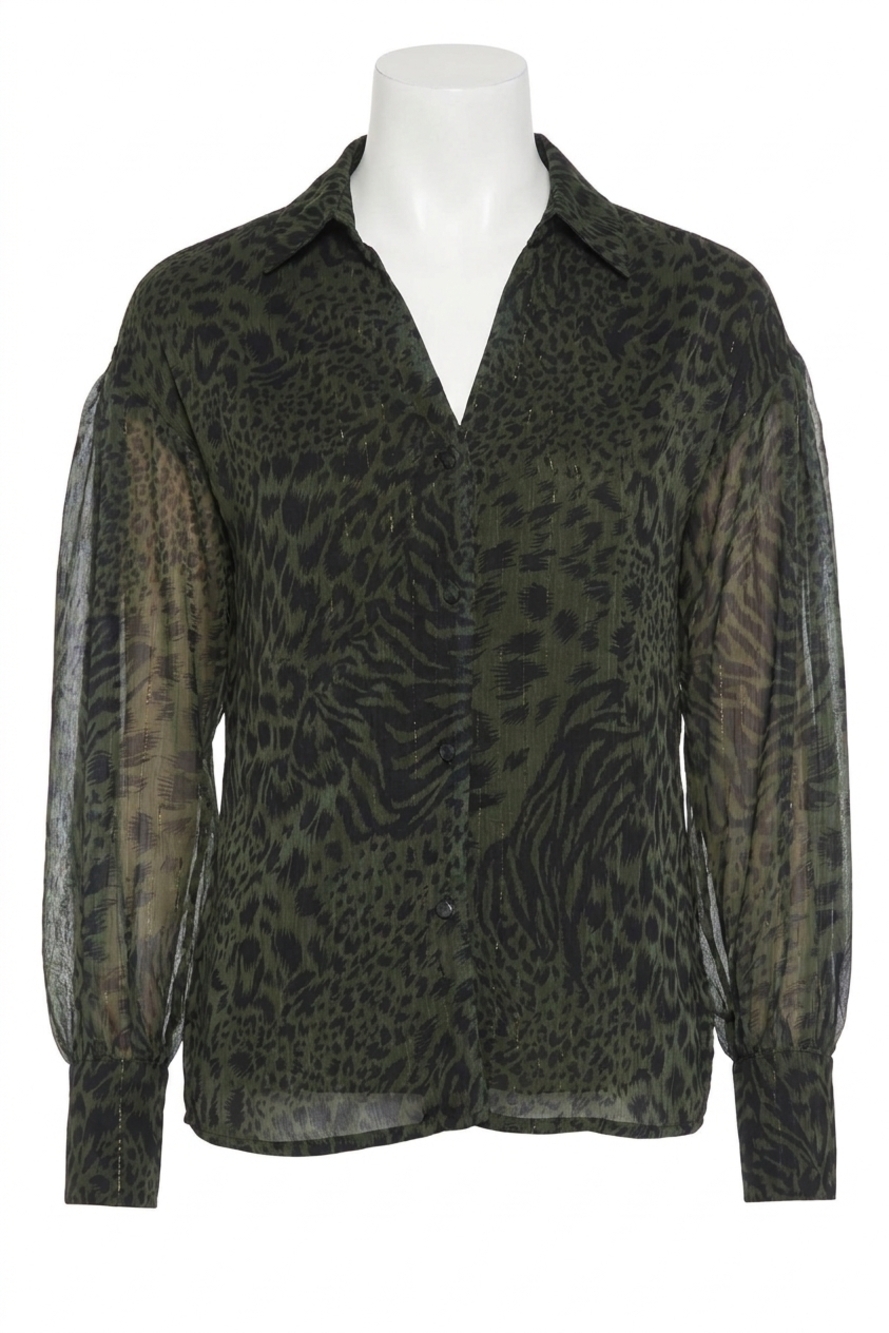 NEW ANOTHER LOVE brittany long sleeve shirt in bengal tiger